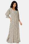 Naiduhall Cotton Full Length Nightdress - Black White — thumbnail 3